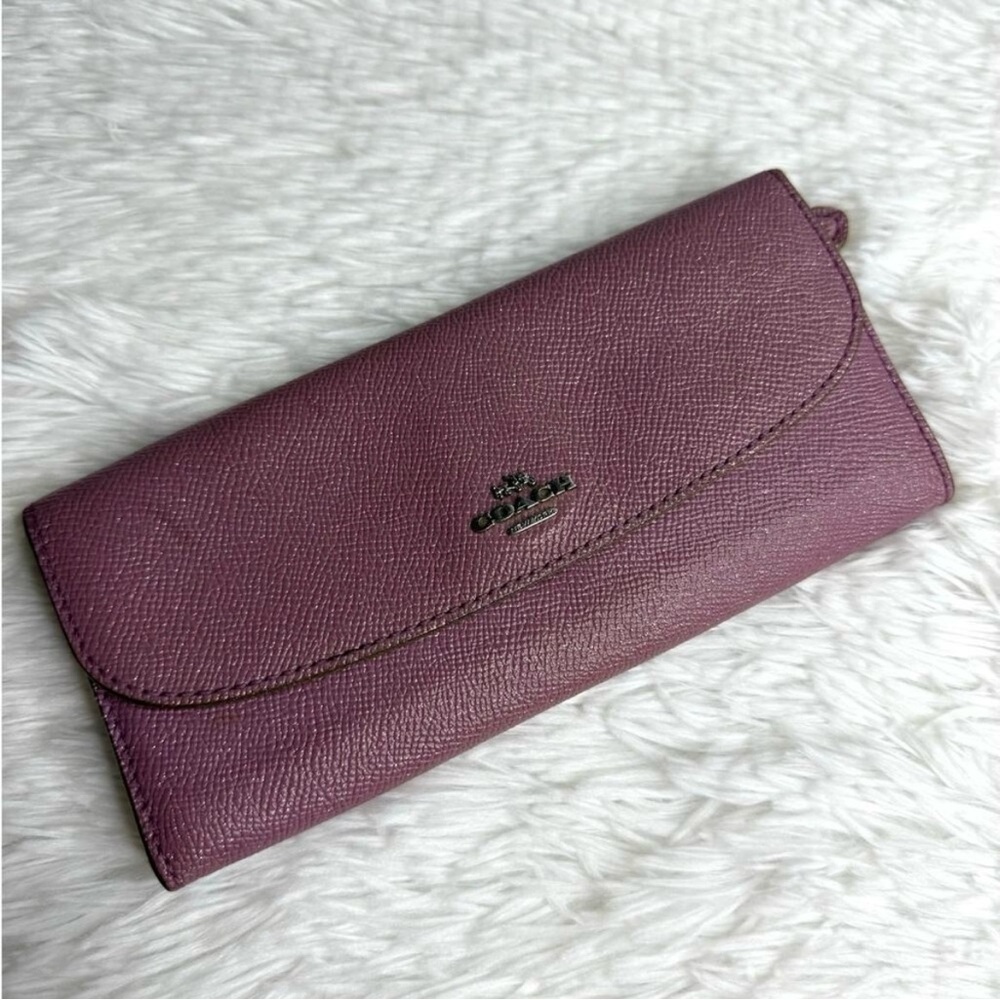EUC Light Purple Gold Metallic Coach Wallet